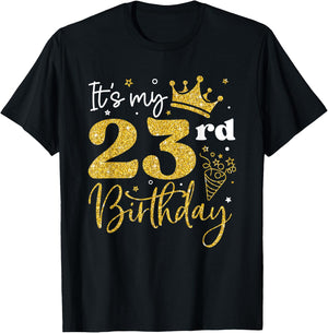 It's My 23rd Birthday Funny 23 Years Old Bday Party Gifts T-Shirt - T-Shirt | Black