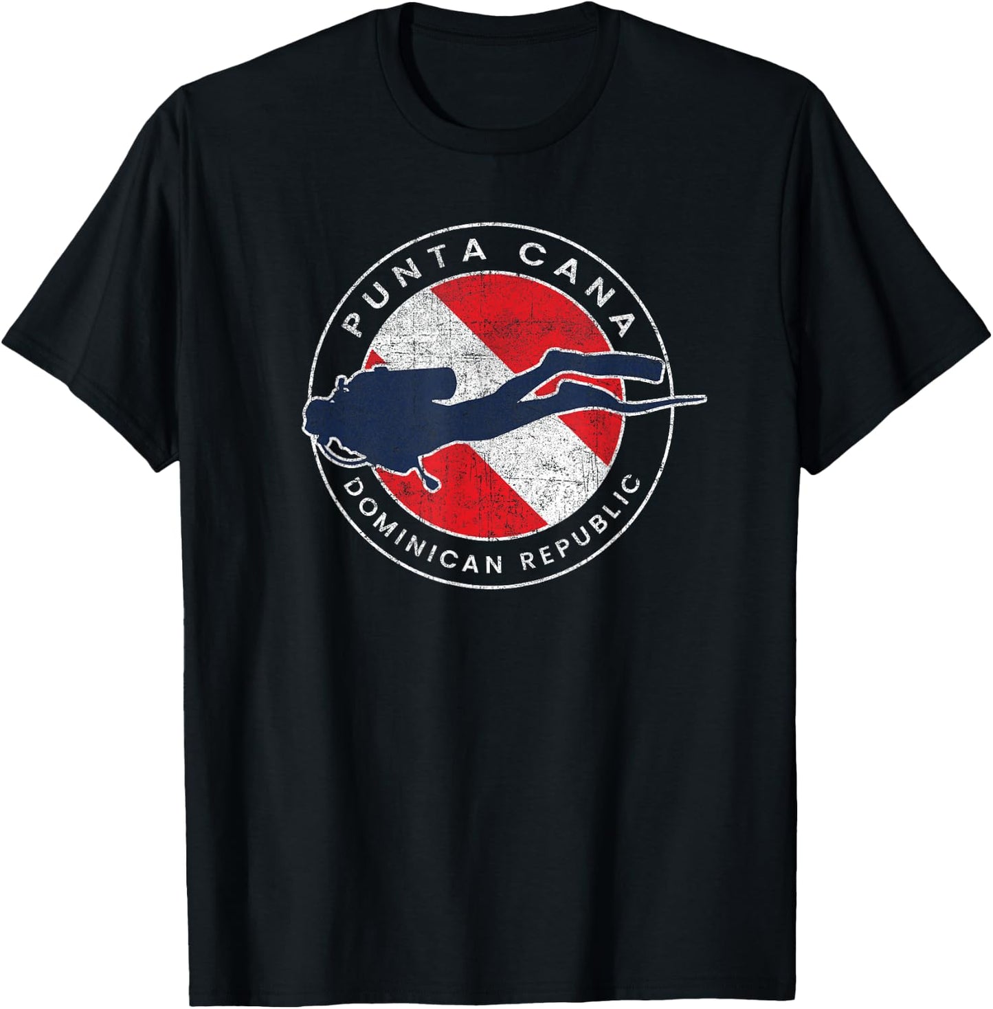 Punta Cana Dominican Republic Scuba Dive Flag Souvenir T-Shirt - T-Shirt | Black