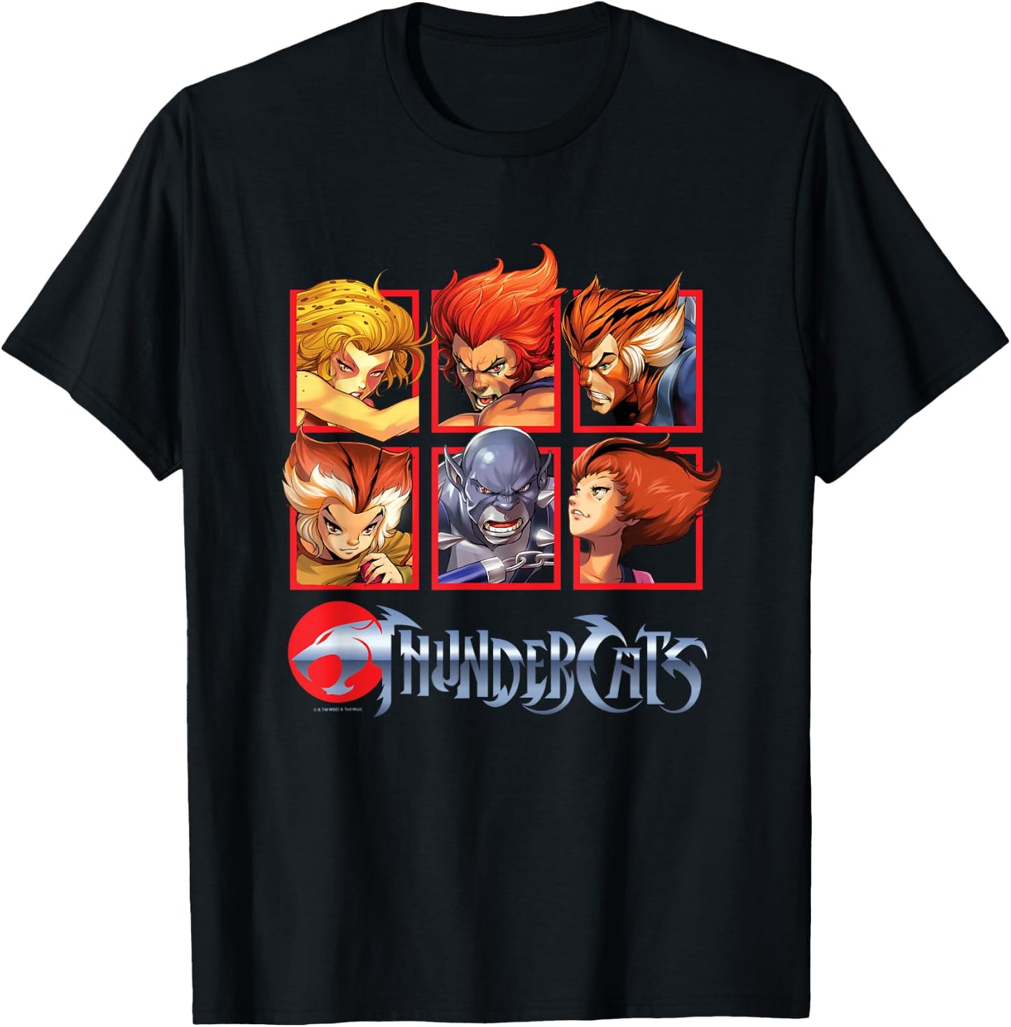 ThunderCats Bring The Thunder Iconic Characters Chest Panels T-Shirt - T-Shirt | Black