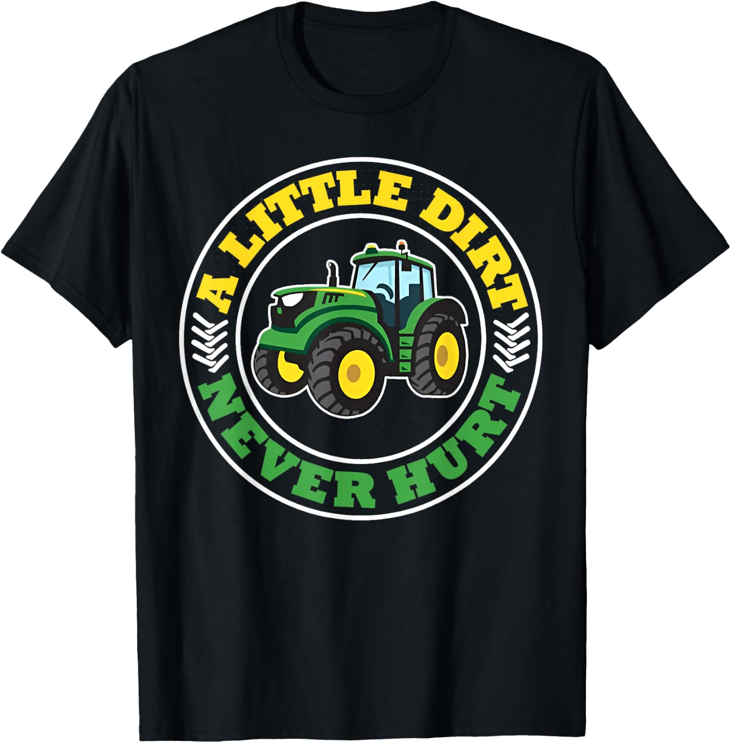Kids A Little Dirt Never Hurt Tractors Farm Boys Toddler Boy T-Shirt - T-Shirt | Black