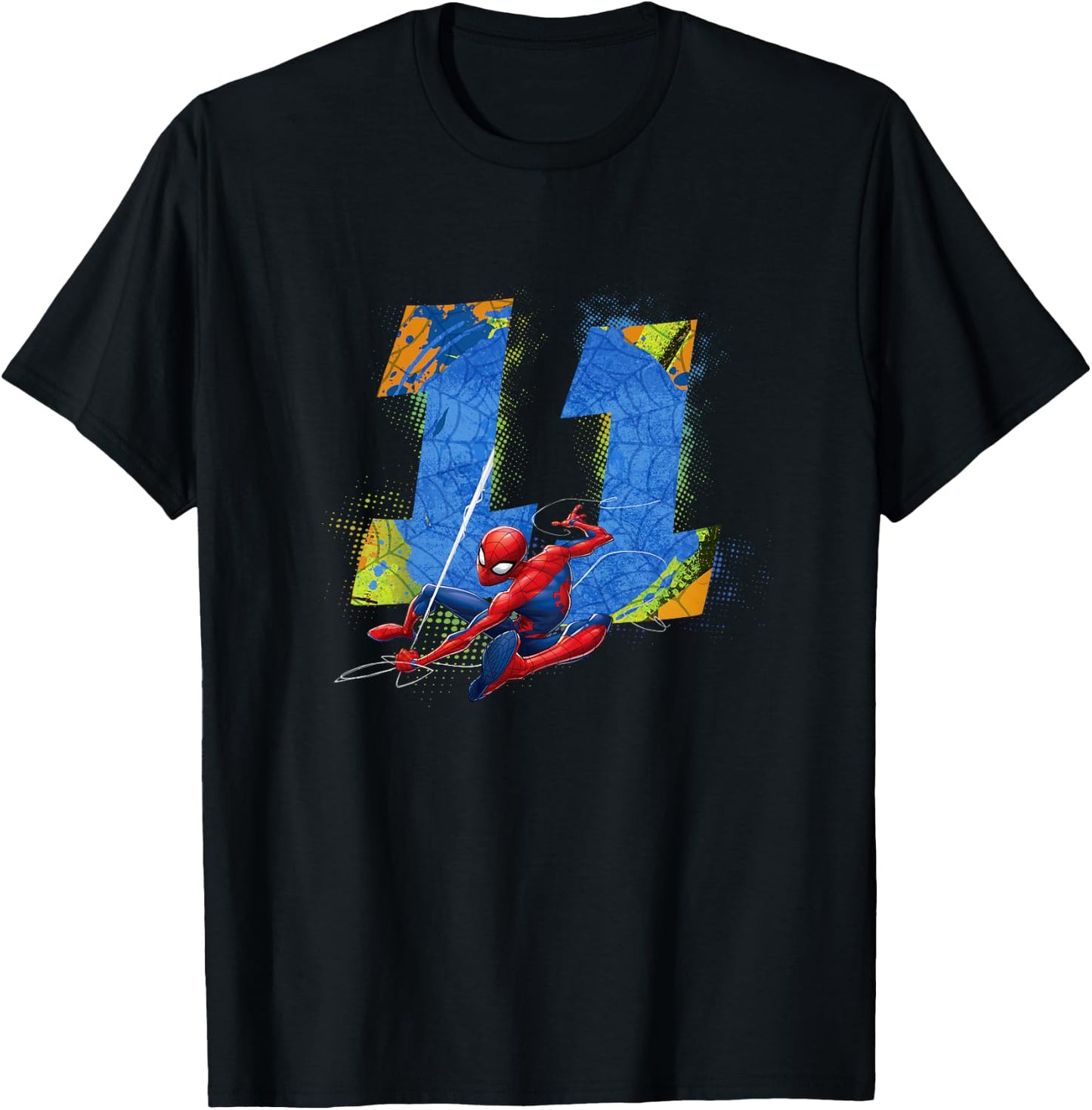 Marvel Super Heroes Spider-Man 11 Year Old Eleventh Birthday T-Shirt - T-Shirt | Black