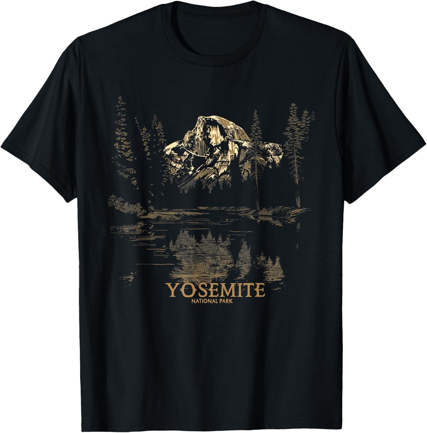 Yosemite - US National Park Vintage Men Women Kids Retro T-Shirt - T-Shirt | Black