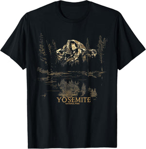 Yosemite - US National Park Vintage Men Women Kids Retro T-Shirt - T-Shirt | Black