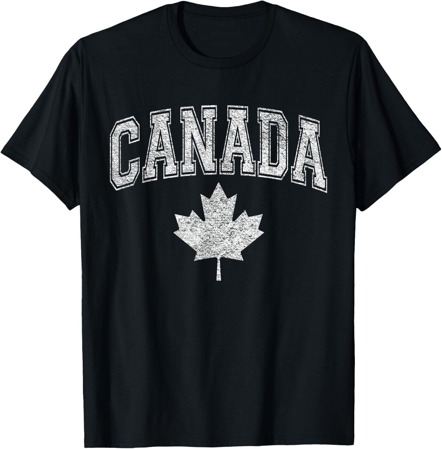 Canada Athletic Team Sports Flag Varsity Style Maple Leaf T-Shirt - T-Shirt | Black