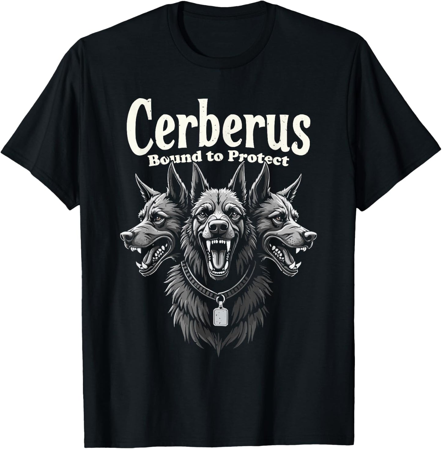 Cerberus Three Headed Dog Mythical Creature Greek Mythology Men Women T-Shirt - T-Shirt | Black