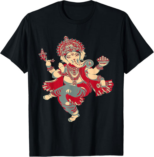 Yoga Shirts Spiritual Hindu God Ganesha Meditation T-Shirt - T-Shirt | Black