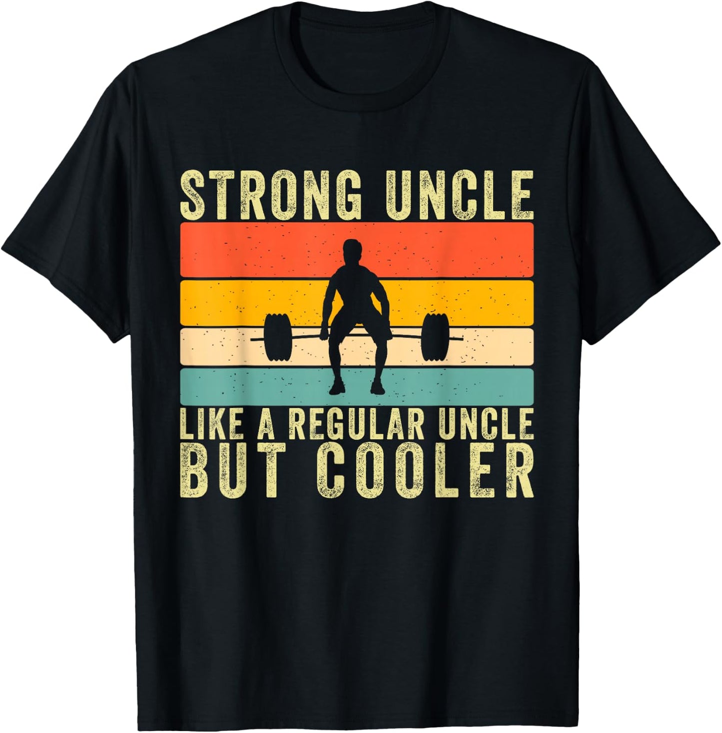 Workout Strong Uncle Design Weightlifting Uncle T-Shirt - T-Shirt | Black