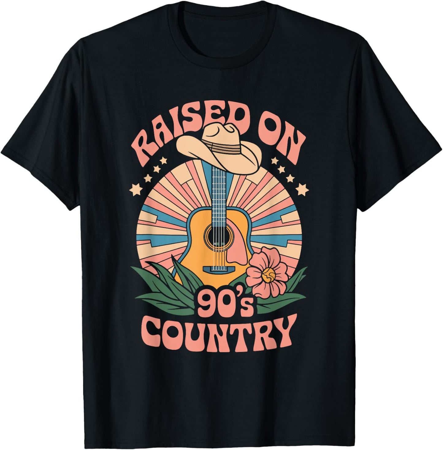 Raised On 90's Country T-Shirt - T-Shirt | Black