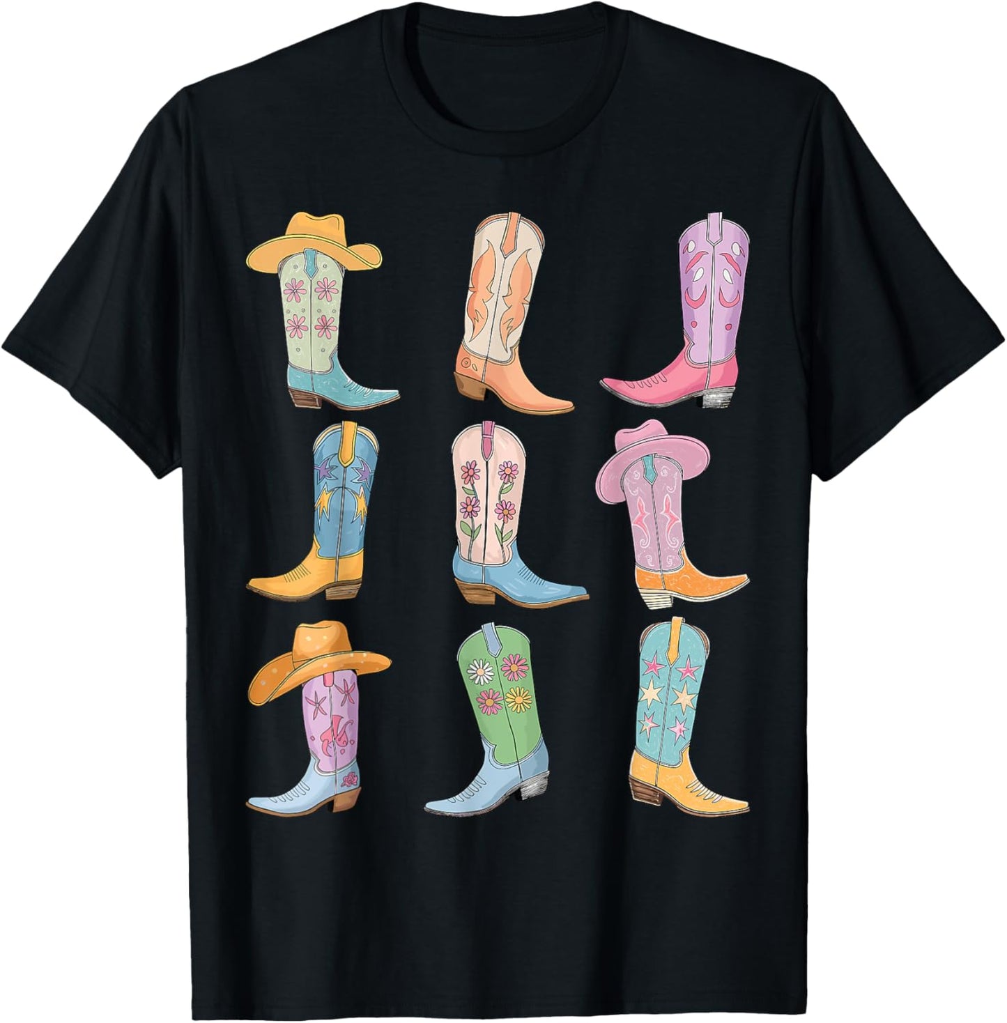 Cowgirl Boots Let's Go Girls Western Cowgirl Cowboy Country T-Shirt - T-Shirt | Black