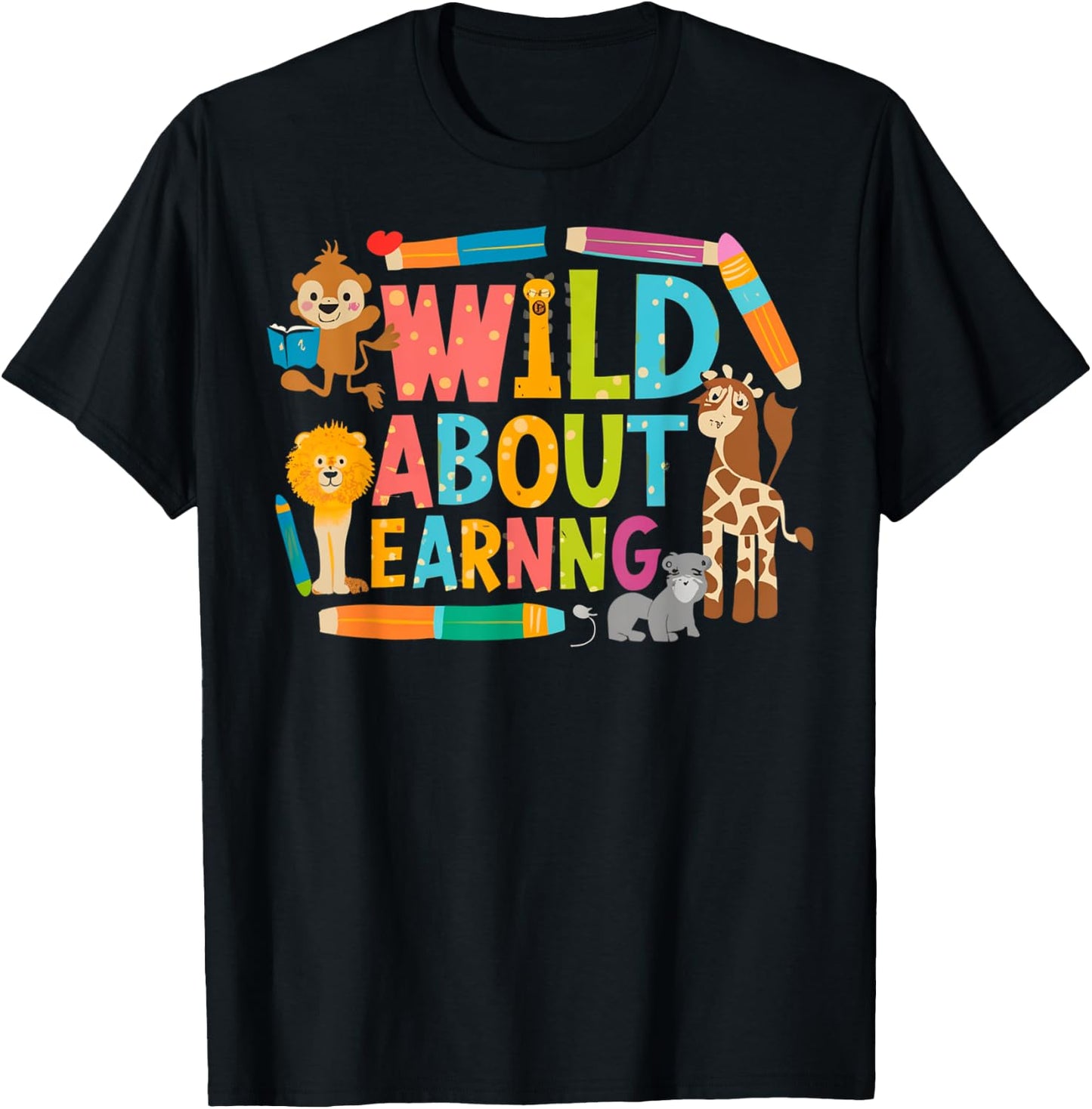 Wild About Learning Squad First Day Of School Back To School T-Shirt - T-Shirt | Black