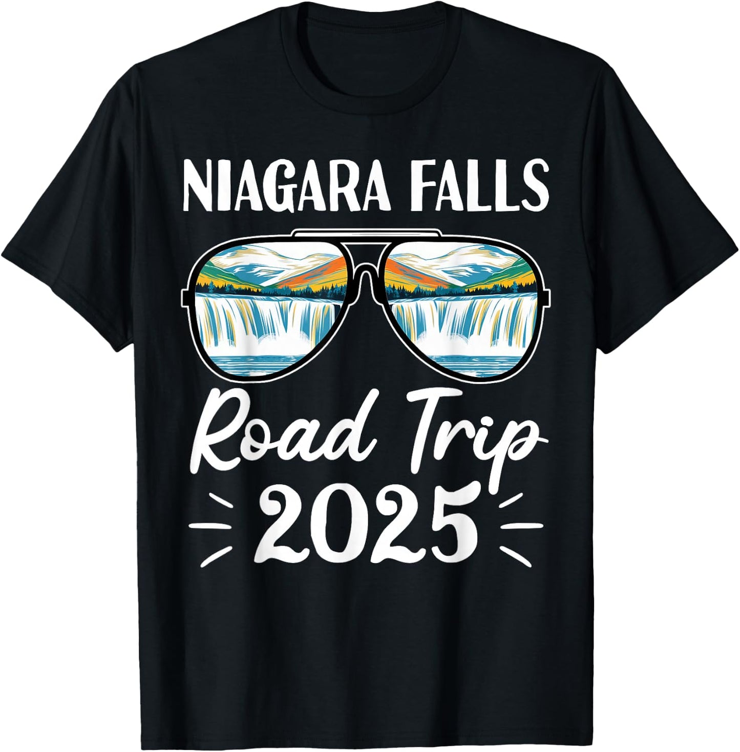 Niagara Falls Road Trip 2025 Sunglasses Family Vacation 2025 T-Shirt - T-Shirt | Black
