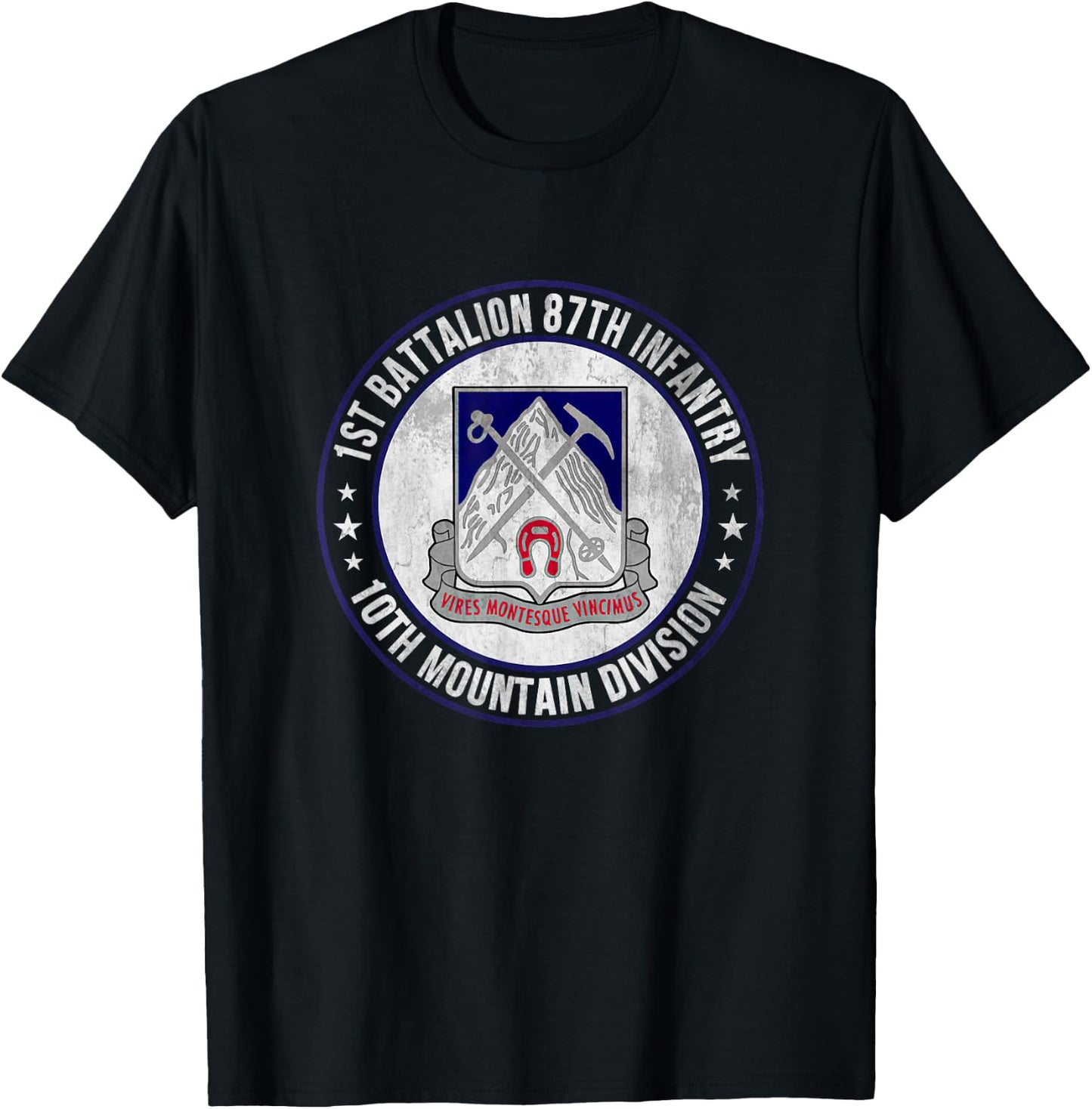 1st Battalion 87th Infantry 10th Mountain Division Veteran T-Shirt - T-Shirt | Black