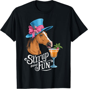 Stirrup Some Fun at the Horse Derby Party T-Shirt - T-Shirt | Black