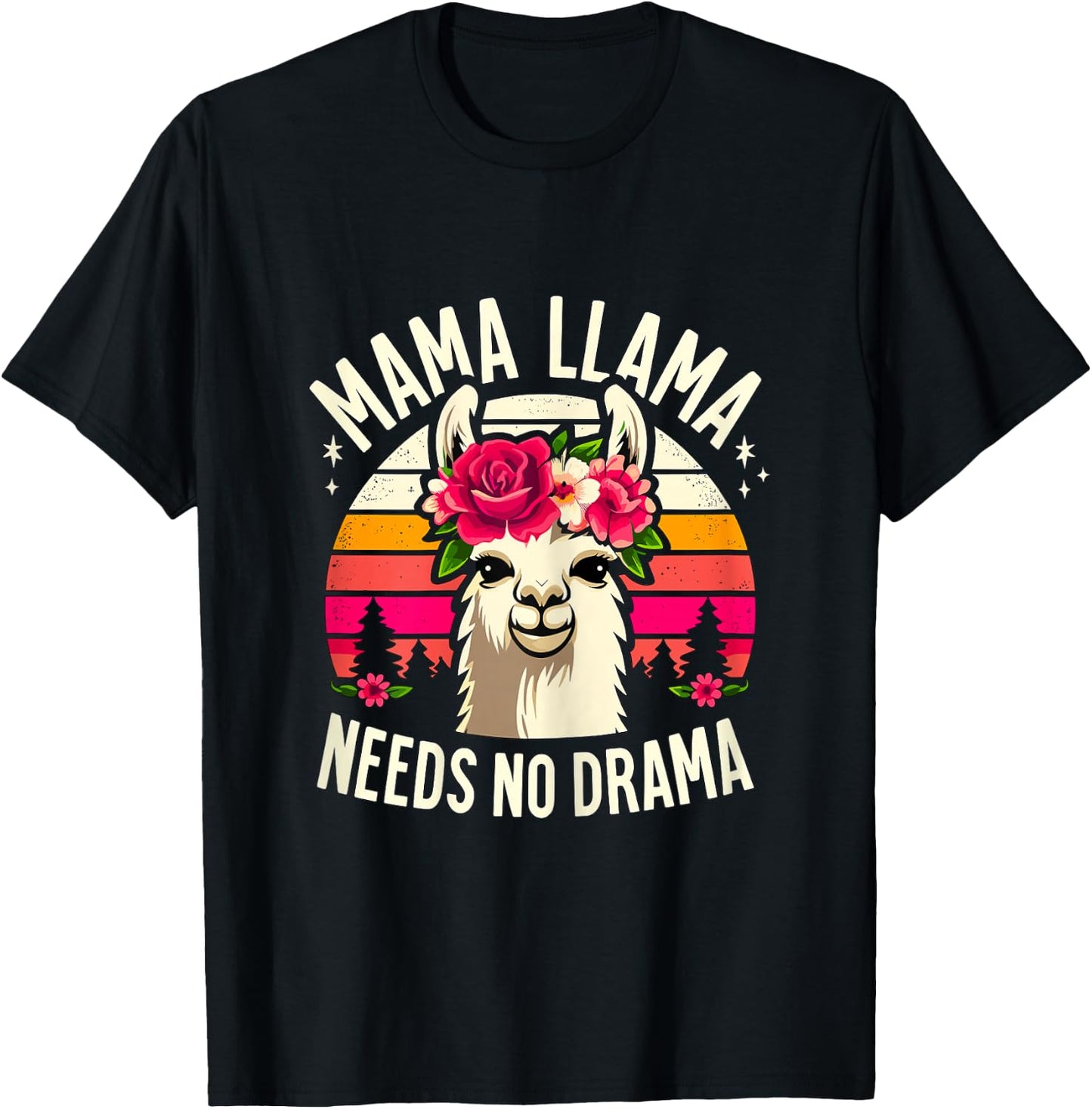 Mama Llama needs no Drama Alpaca Llama T-Shirt - T-Shirt | Black