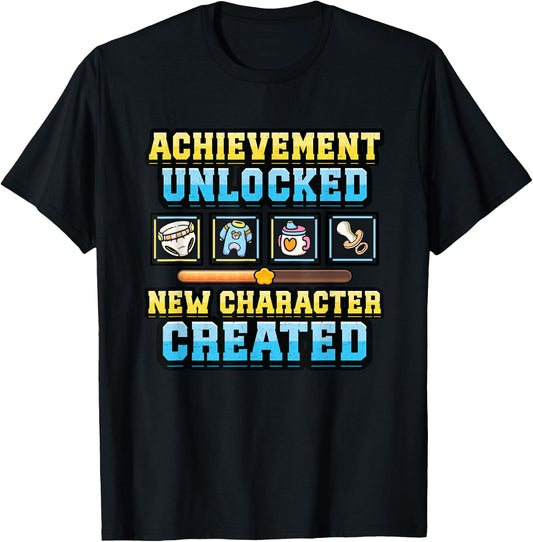 New Character Created - Pregnancy Announcement Gamer T-Shirt - T-Shirt | Black