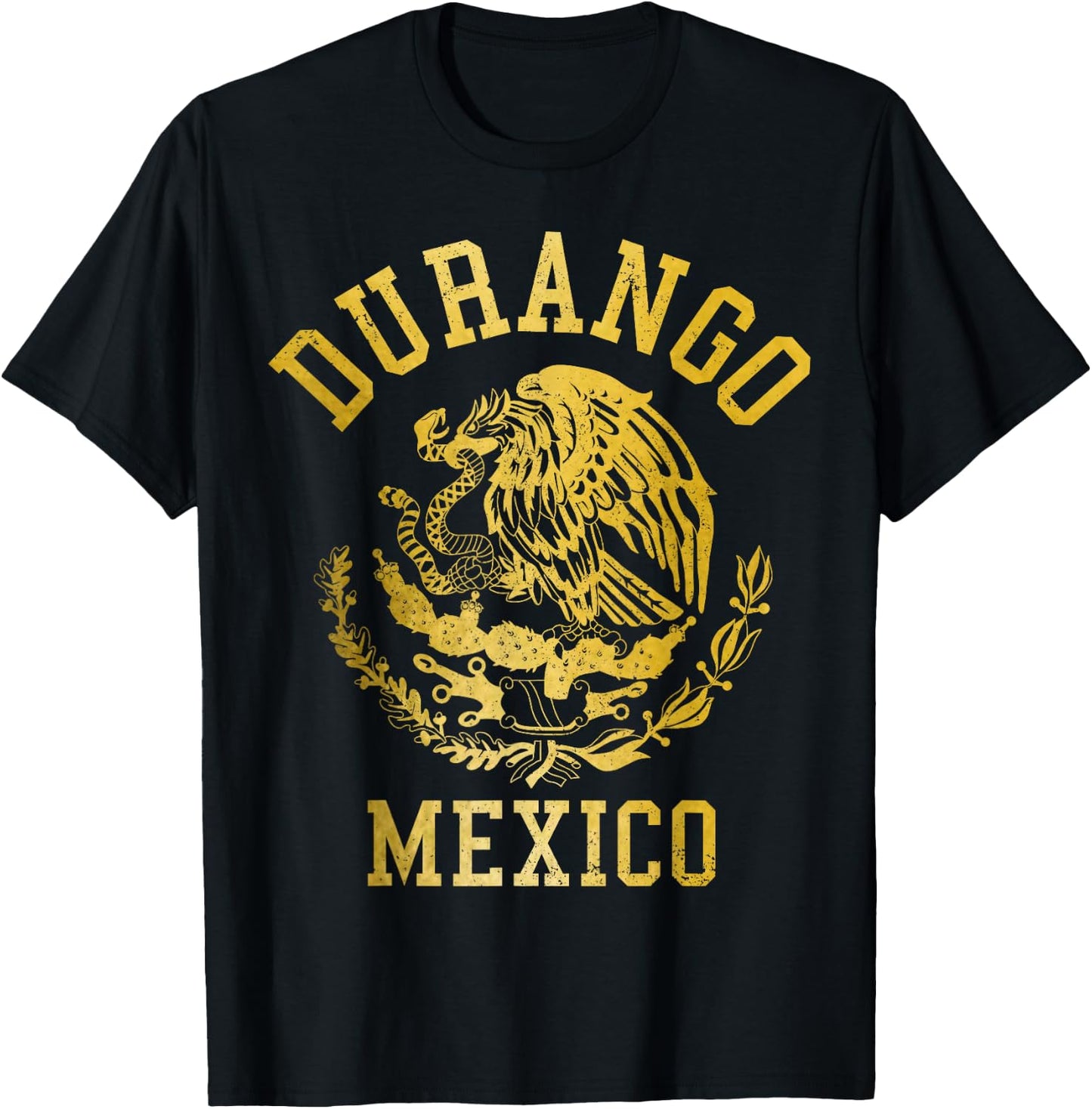 Durango Mexico Pride Mexican Flag Vintage T-Shirt - T-Shirt | Black