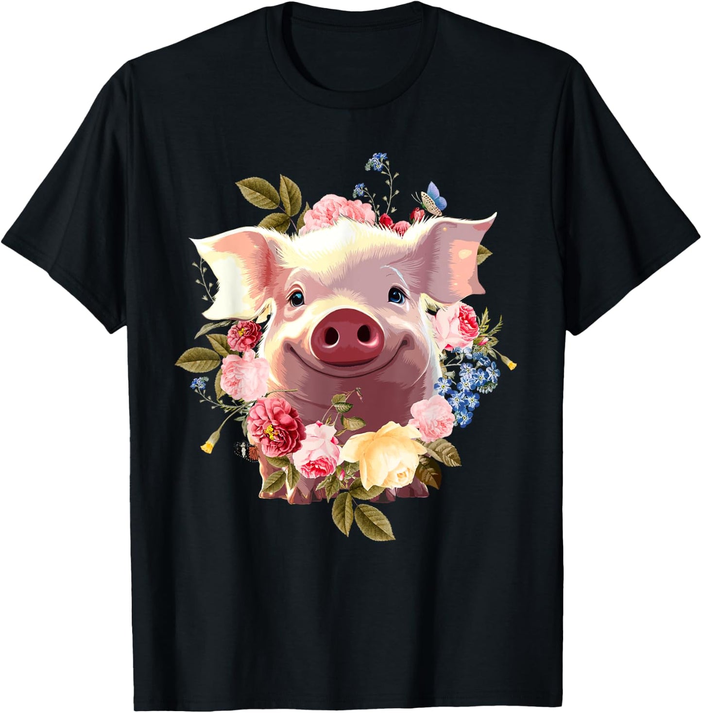 Cute Pig Lover Art Girls Unique Piggy Pig Related T-Shirt - T-Shirt | Black
