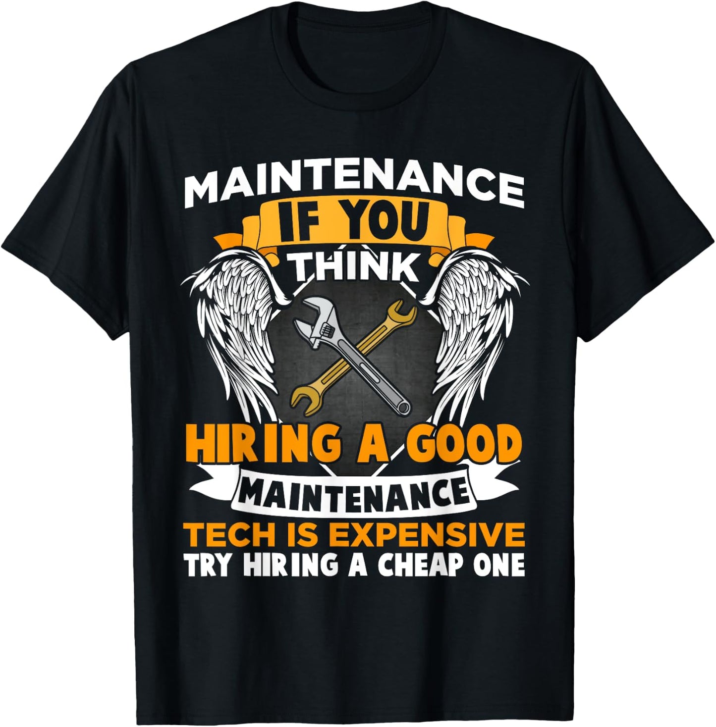 Funny Maintenance Tech Graphic Mechanic Dad Technician Quote T-Shirt - T-Shirt | Black