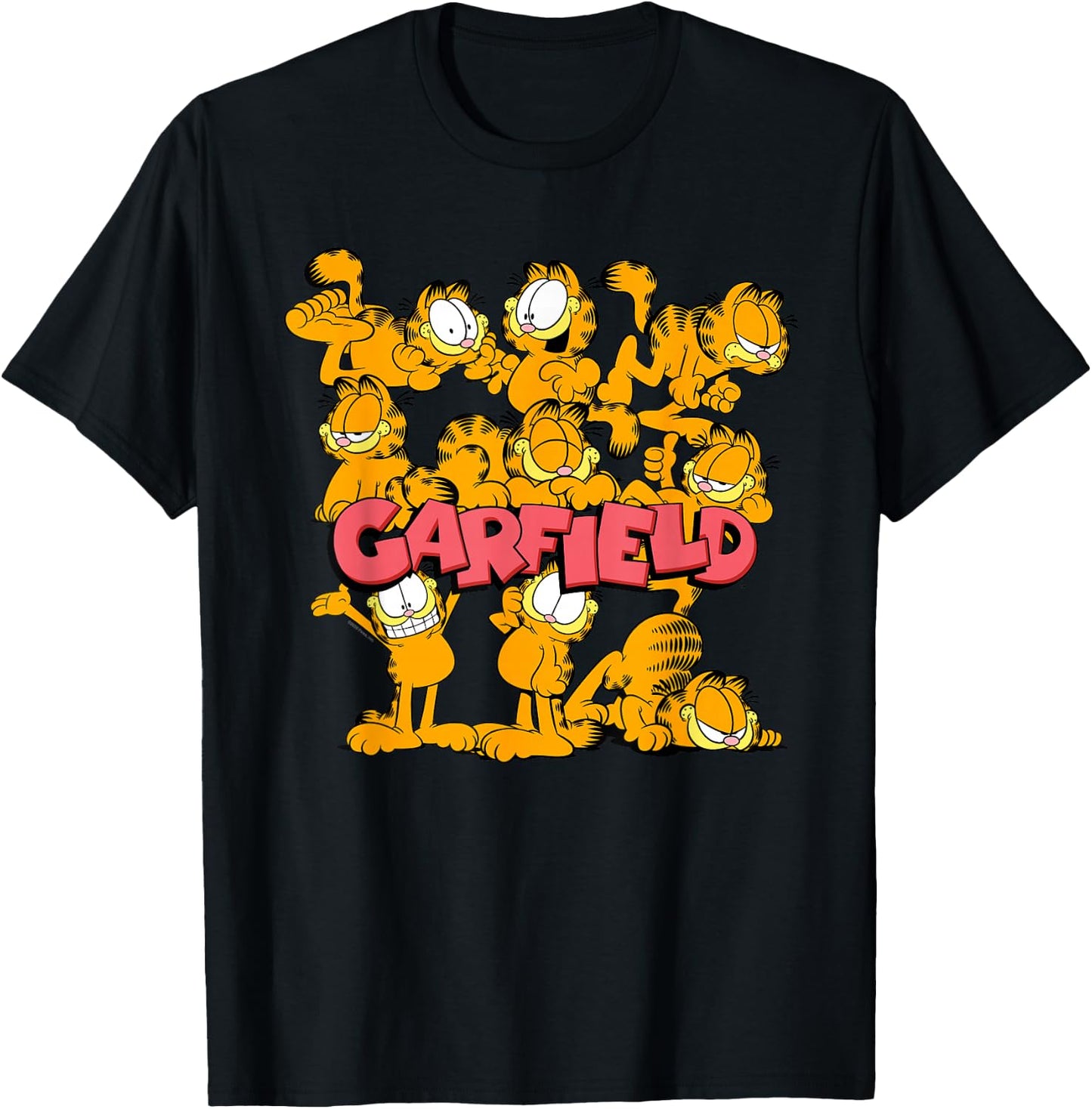 Garfield Multiple Poses T-Shirt - T-Shirt | Black