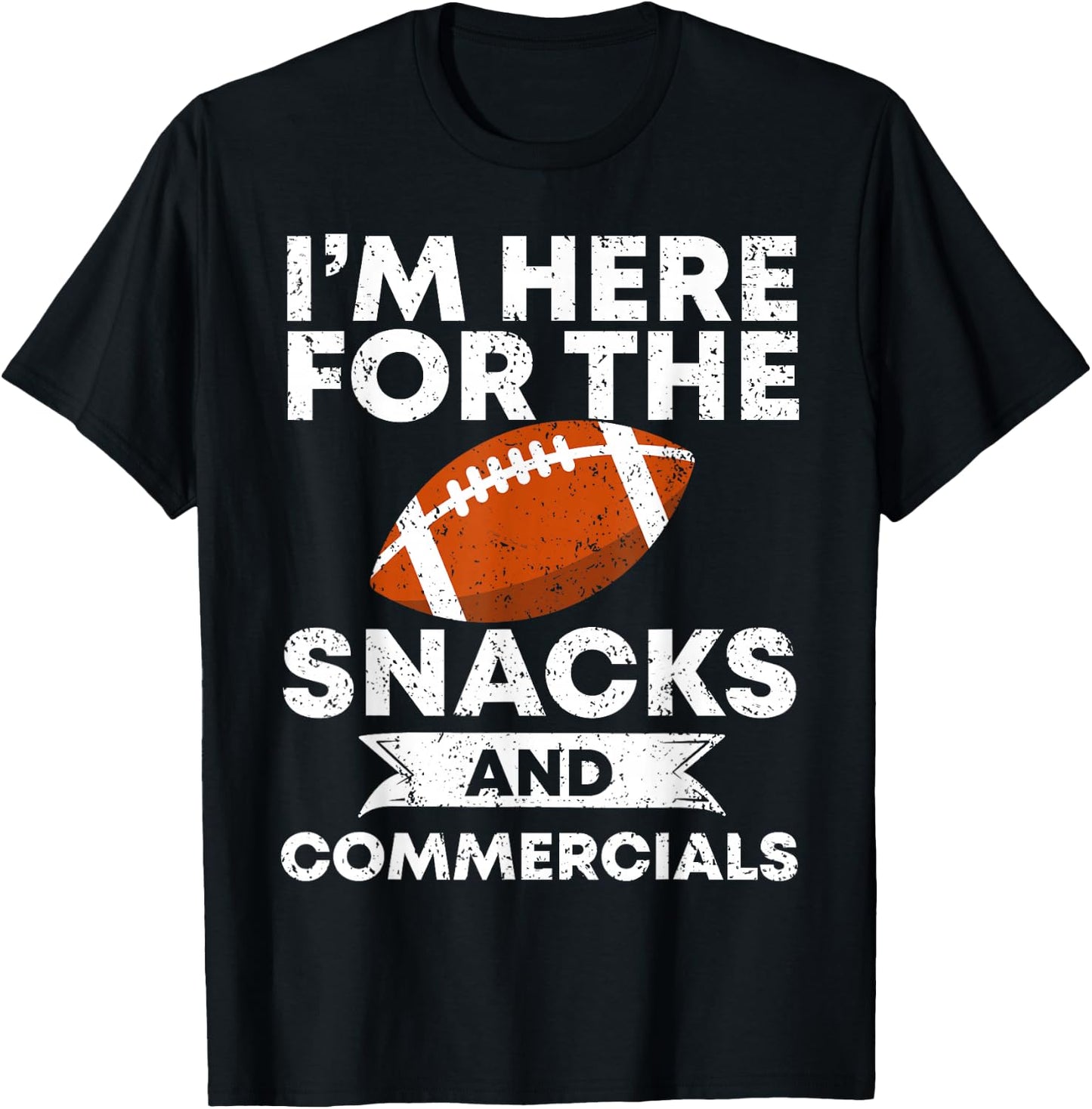 Snacks and Commercials Funny Football Bowl Gift T-Shirt - T-Shirt | Black