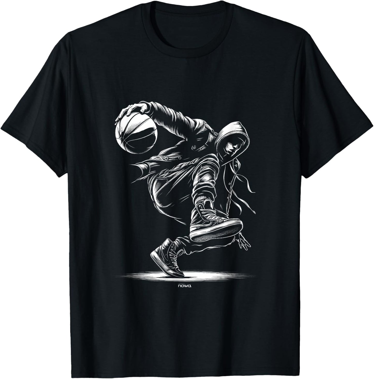 Hooded Breakdancing Basketball Crossover T-Shirt - T-Shirt | Black