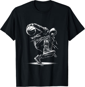 Hooded Breakdancing Basketball Crossover T-Shirt - T-Shirt | Black