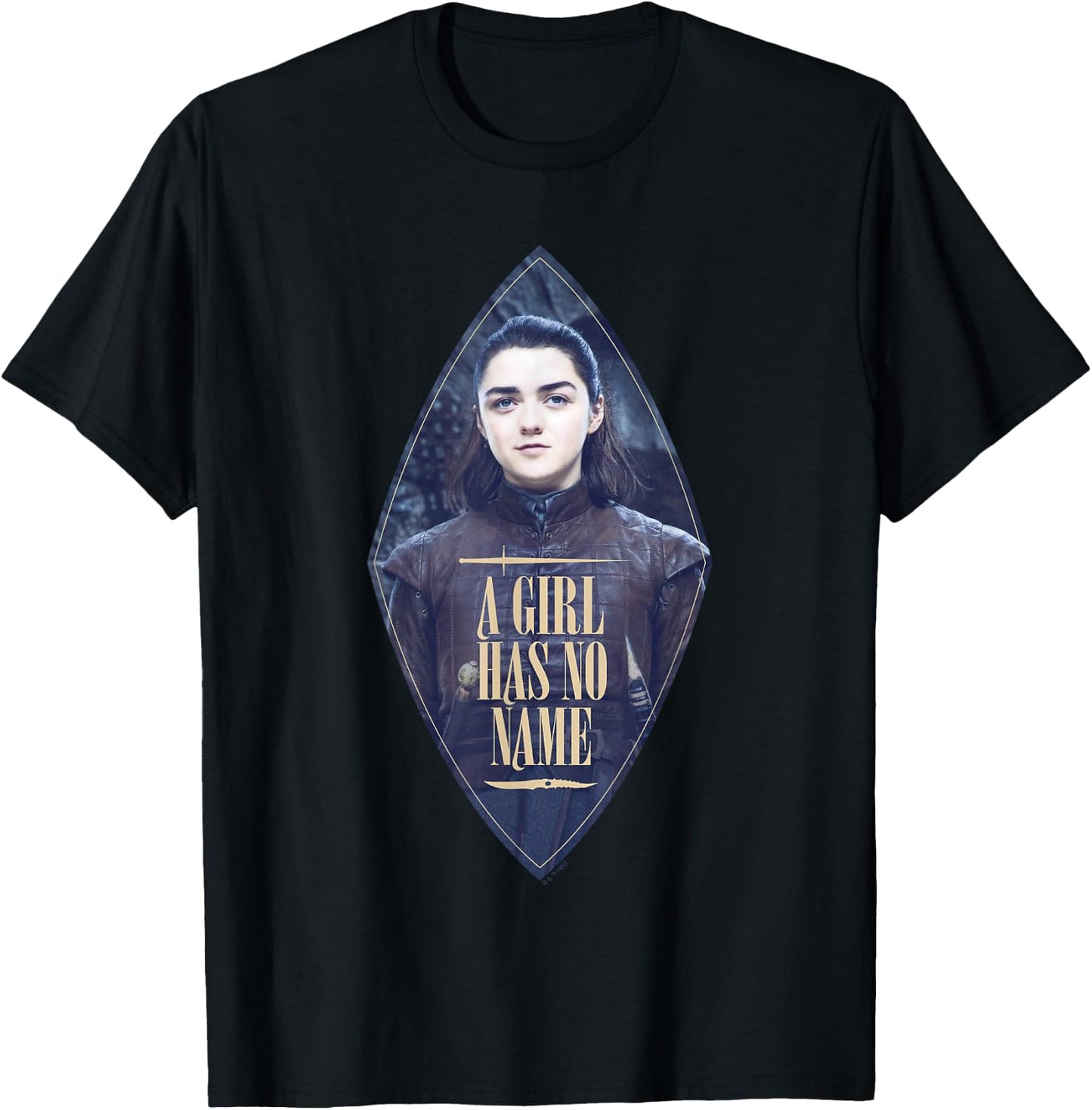 Game Of Thrones Arya Stark Girl Has No Name Diamond Portrait T-Shirt - T-Shirt | Black