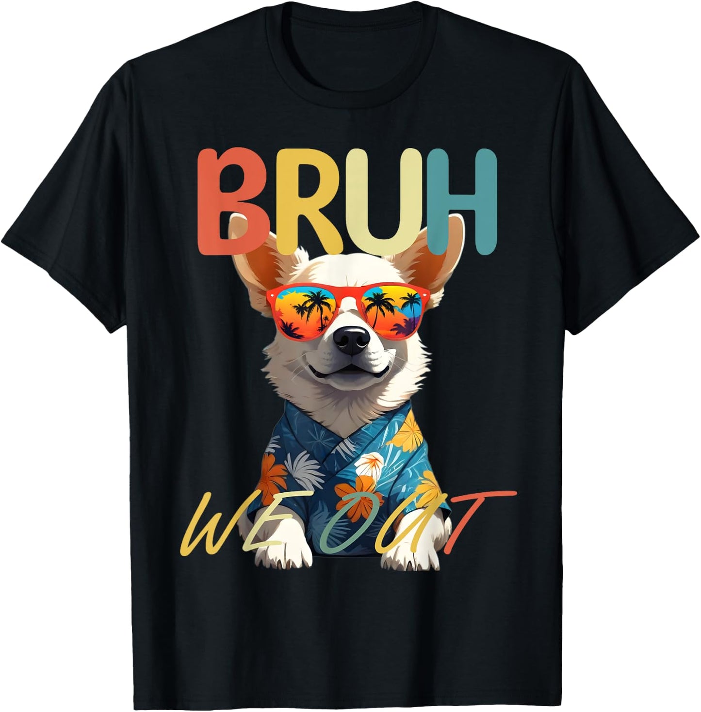 Bruh We Out Teachers Last Day Of School Cute Dog Corgi Lover T-Shirt - T-Shirt | Black