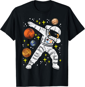 Astronaut Dab Space Spaceman Galaxy Toddler Boys Kids Teen T-Shirt - T-Shirt | Black