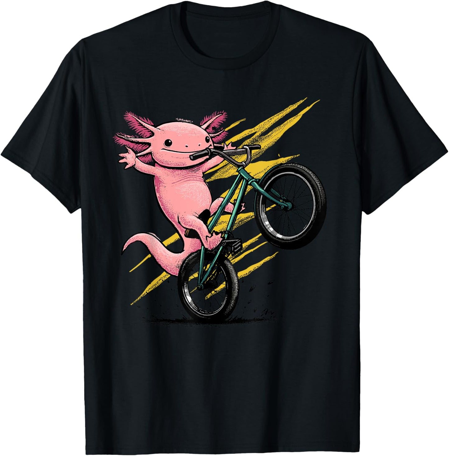 Axolotl Shirt Axolotl Bicycle Riding Cycling Funny Cyclist T-Shirt - T-Shirt | Black