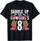 Yeehaw Rodeo Eighth Birthday Celebration 8 Years Old Kid T-Shirt - T-Shirt | Black