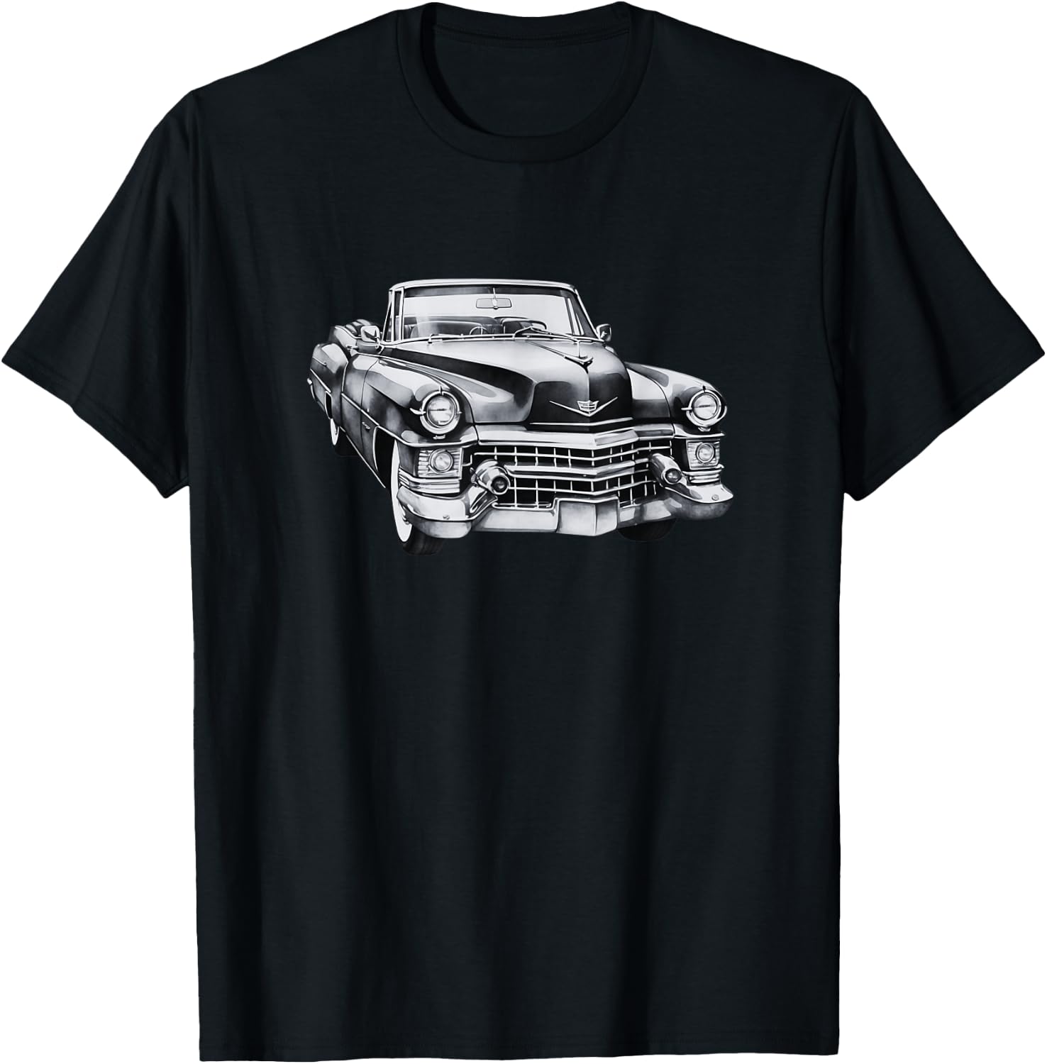 Cadillac Classic | Vintage | Black & White T-Shirt - T-Shirt | Black