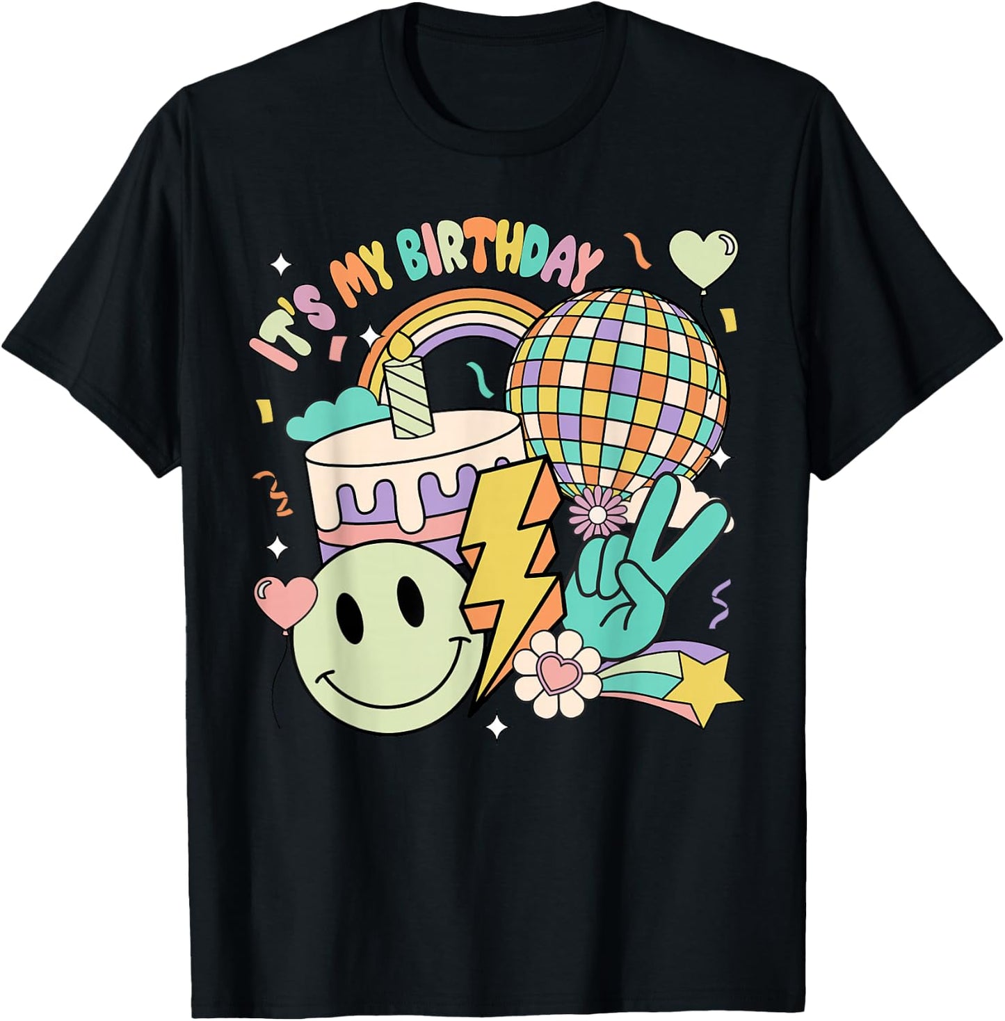 Its My Birthday Shirt Groovy Birthday Women Teens Girls T-Shirt - T-Shirt | Black