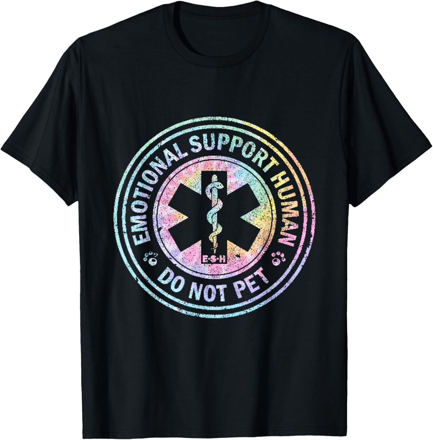 Emotional Support Human - Do Not Pet Tie Dye T-Shirt - T-Shirt | Black