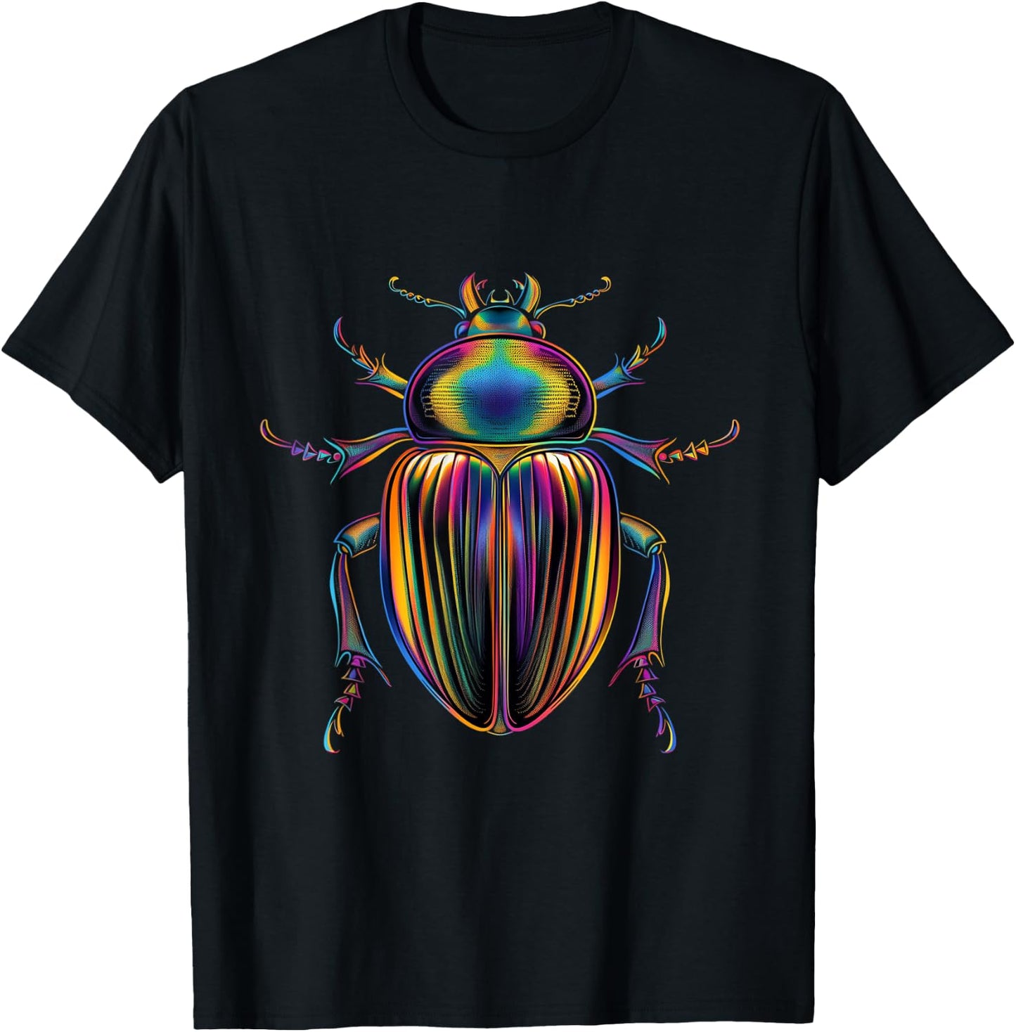 Scarab Beetle Colourful Insects Beetle Entomology Scarabaeus T-Shirt - T-Shirt | Black