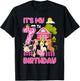 It’s My 7th Birthday Farm Animals 7 Year Old Girl Party T-Shirt - T-Shirt | Black