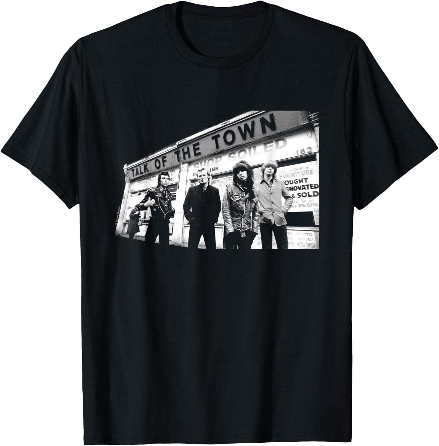 The Pretenders Talk Of The Town B&W By Simon Fowler T-Shirt - T-Shirt | Black