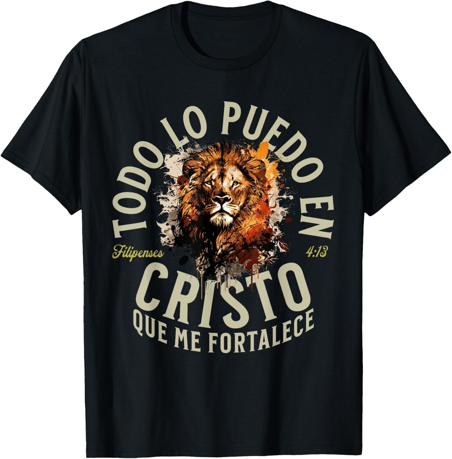 Christian Bible Verse in Spanish Todo Lo Puedo En Cristo T-Shirt - T-Shirt | Black