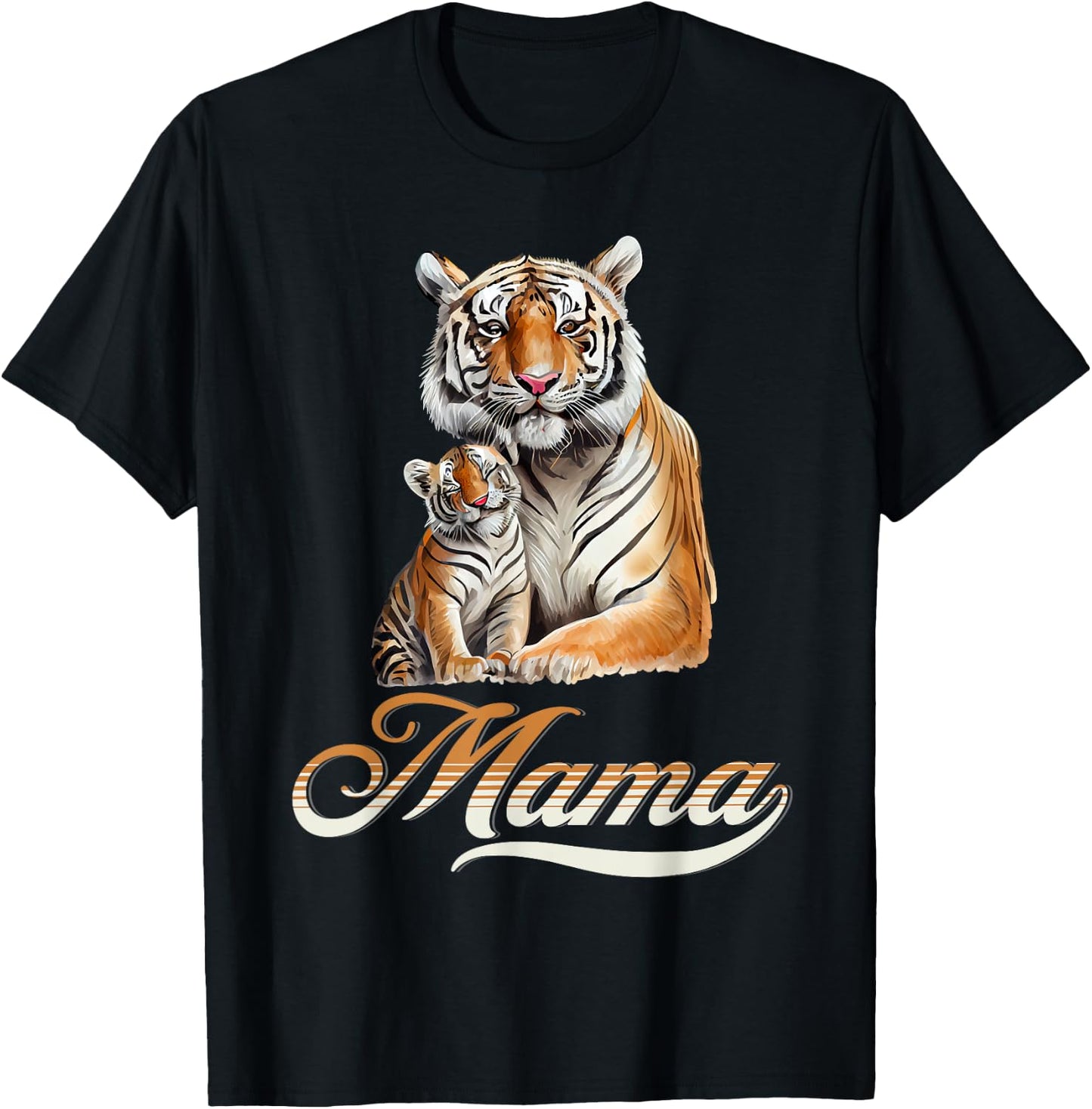 Tiger Mom & Baby Mother's Day Tiger Animal Lover T-Shirt - T-Shirt | Black