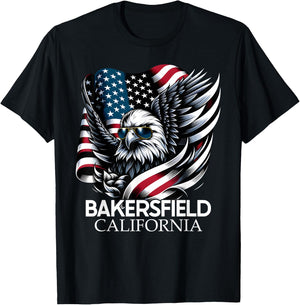 Bakersfield California 4th Of July USA American Flag Kids Men T-Shirt - T-Shirt | Black