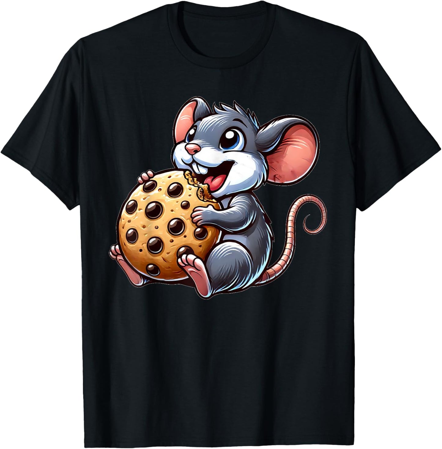 Cute Mouse Cookie Rat T-Shirt - T-Shirt | Black