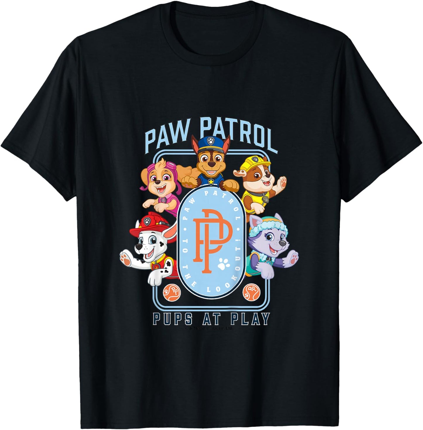 Kids PAW Patrol To The Lookout! Pups At Play Vintage Logo T-Shirt - T-Shirt | Black
