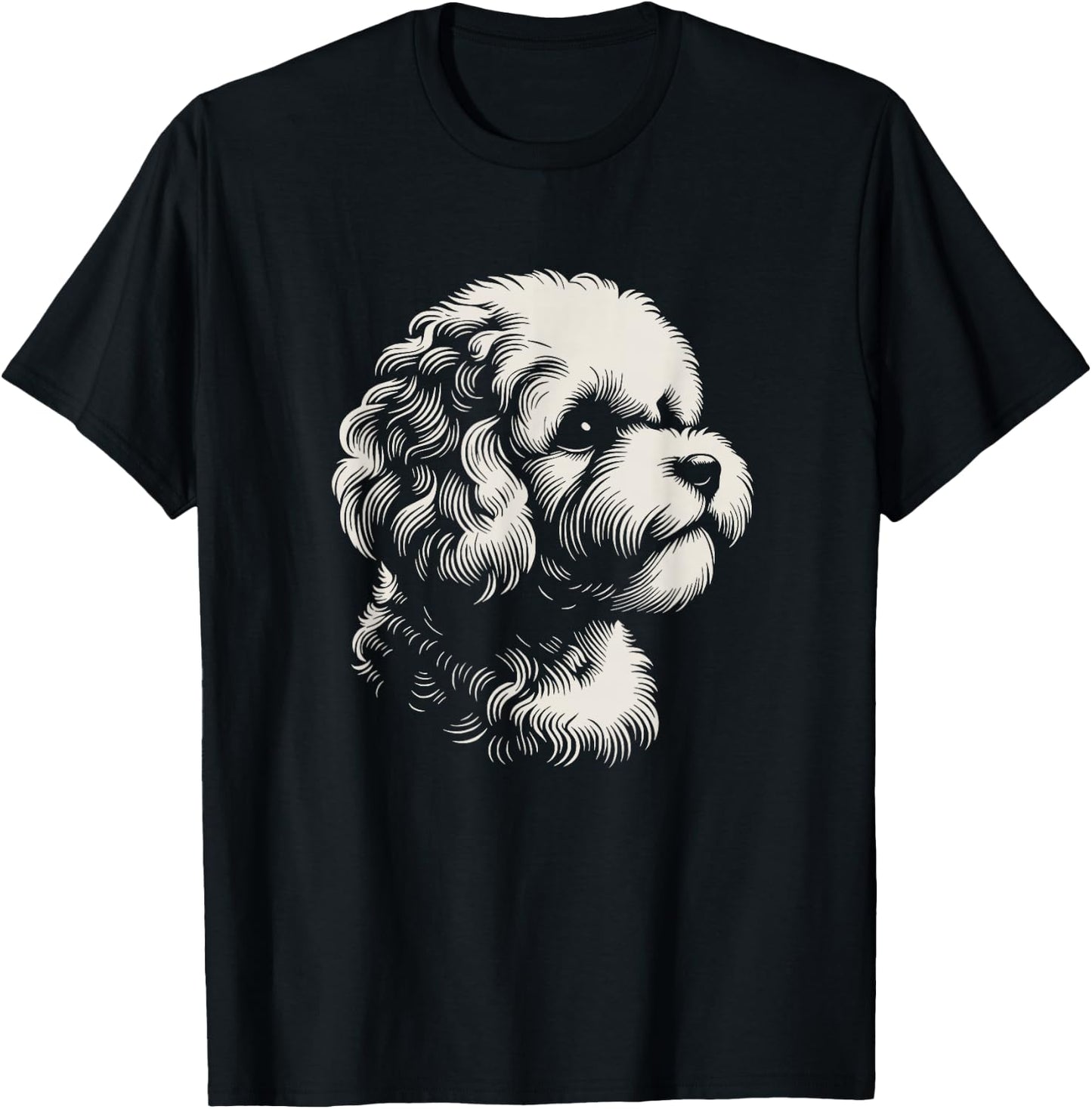 Maltipoo Dog Face Art Design And Men T-Shirt - T-Shirt | Black