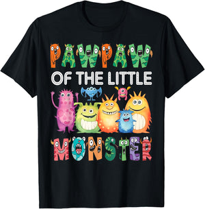 Pawpaw Of The Little Monster Kids 1St Birthday Party T-Shirt - T-Shirt | Black