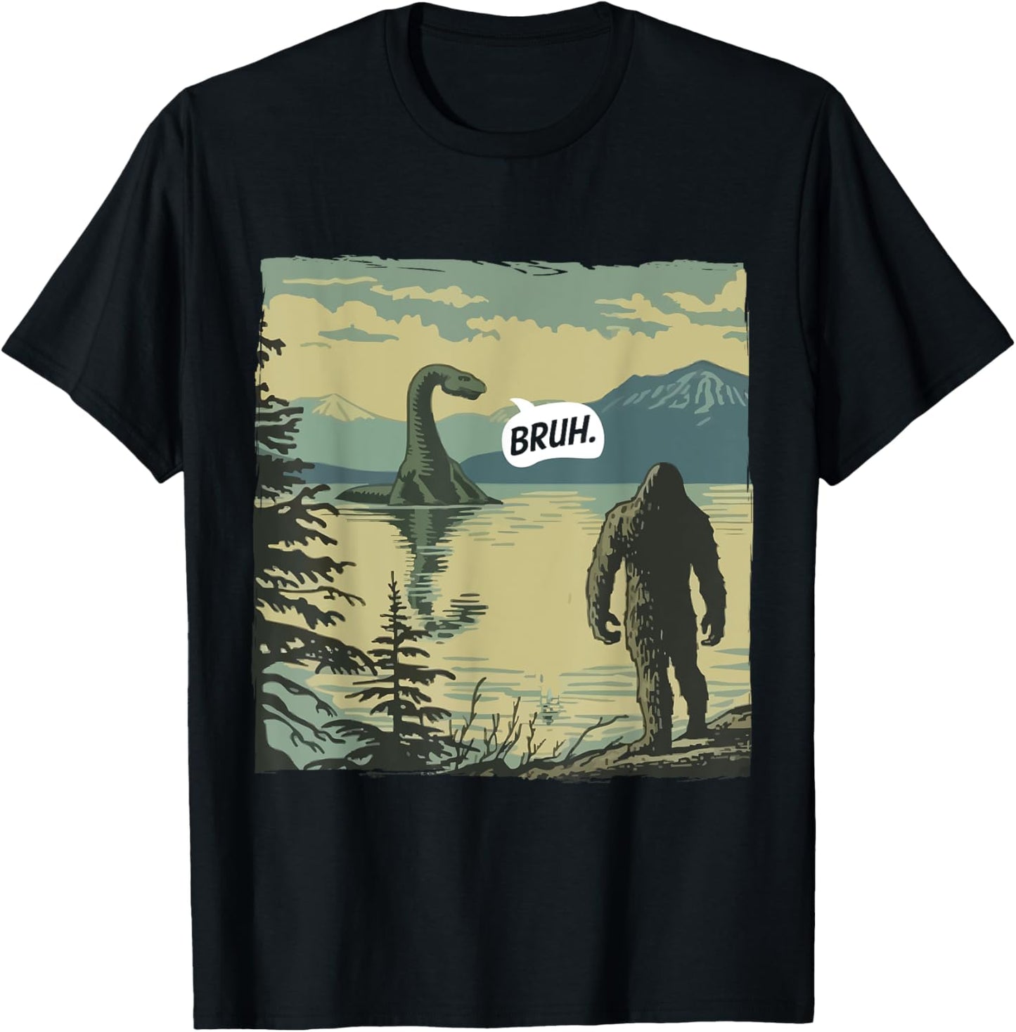 Bruh Bigfoot T-Shirt - T-Shirt | Black