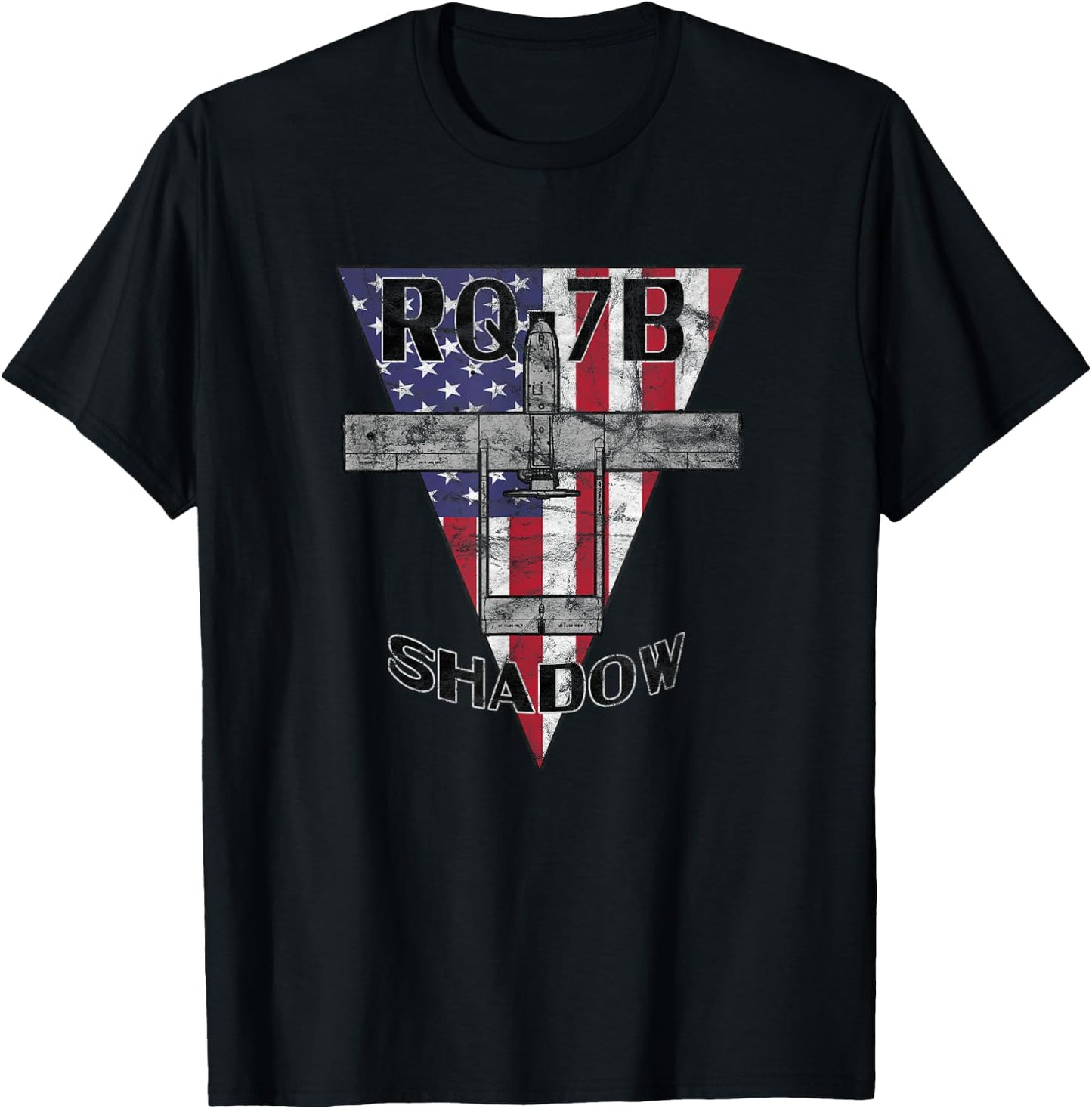 RQ-7B Shadow UAV Drone RPV Pilot Patriotic Vintage T-Shirt - T-Shirt | Black
