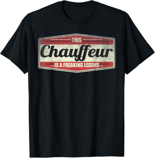 Funny Profession Quote Vintage Chauffeur T-Shirt - T-Shirt | Black