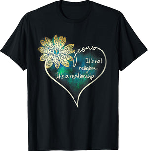 Jesus It's Not Religion It's A Relationship T-Shirt - T-Shirt | Black