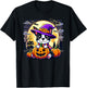 Halloween Boston Terrier Dog Breed With Jack O' Lantern Art Women Kids T-Shirt - T-Shirt | Black