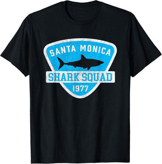 Kids Santa Monica California Shark Souvenir Boys Vintage T-Shirt - T-Shirt | Black